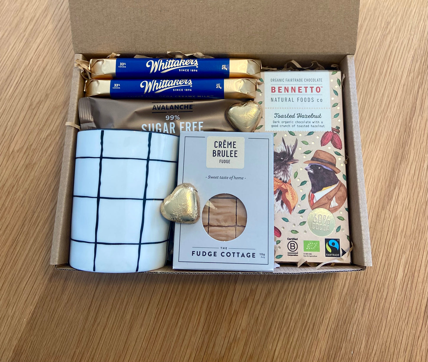 Father's Day mug gift for Dad with hot chocolate, Whittaker's chocolate, fudge and chocolate hearts