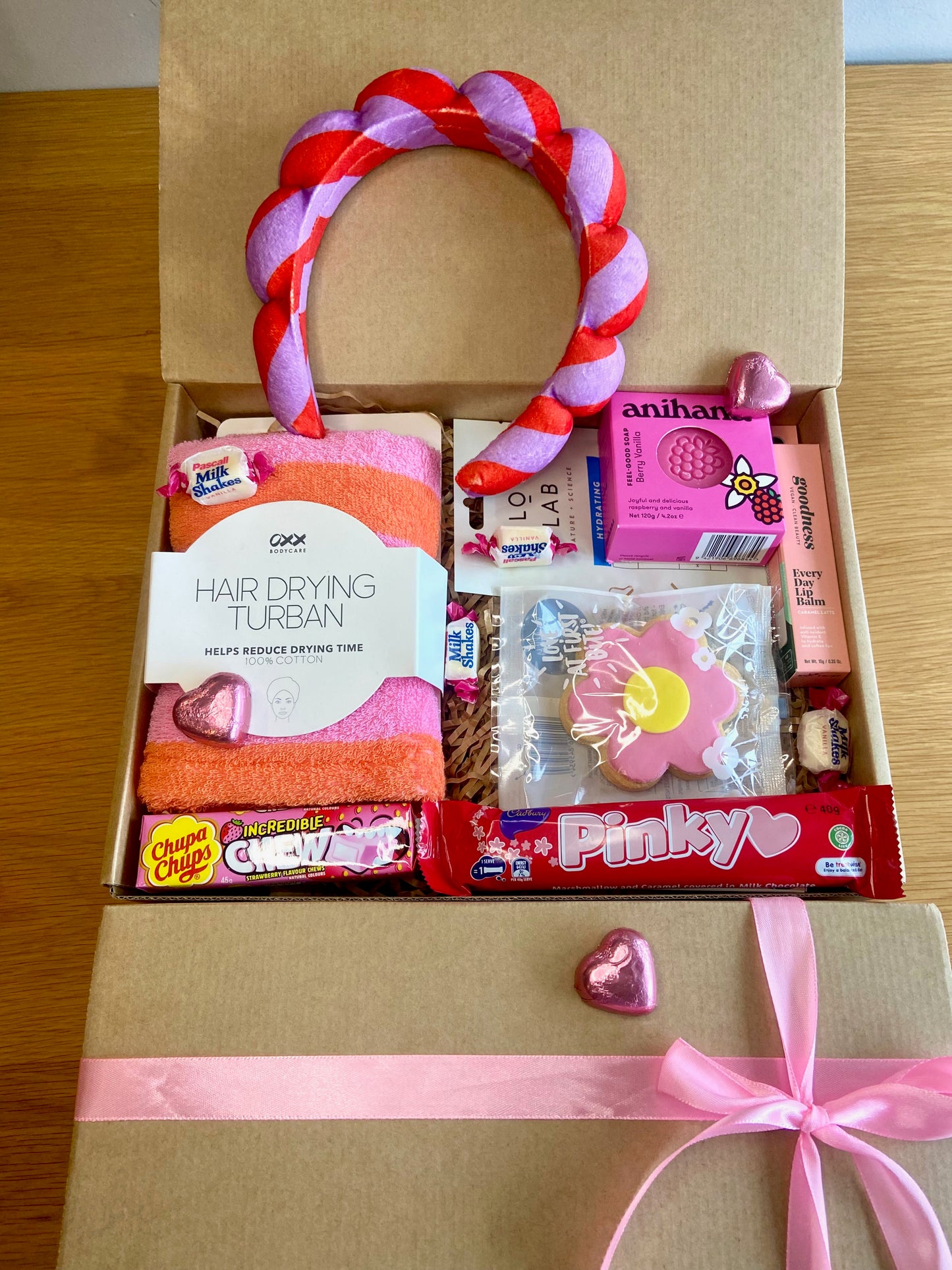 Tween girl pamper gift box filled with self-care treats and gifts for girls